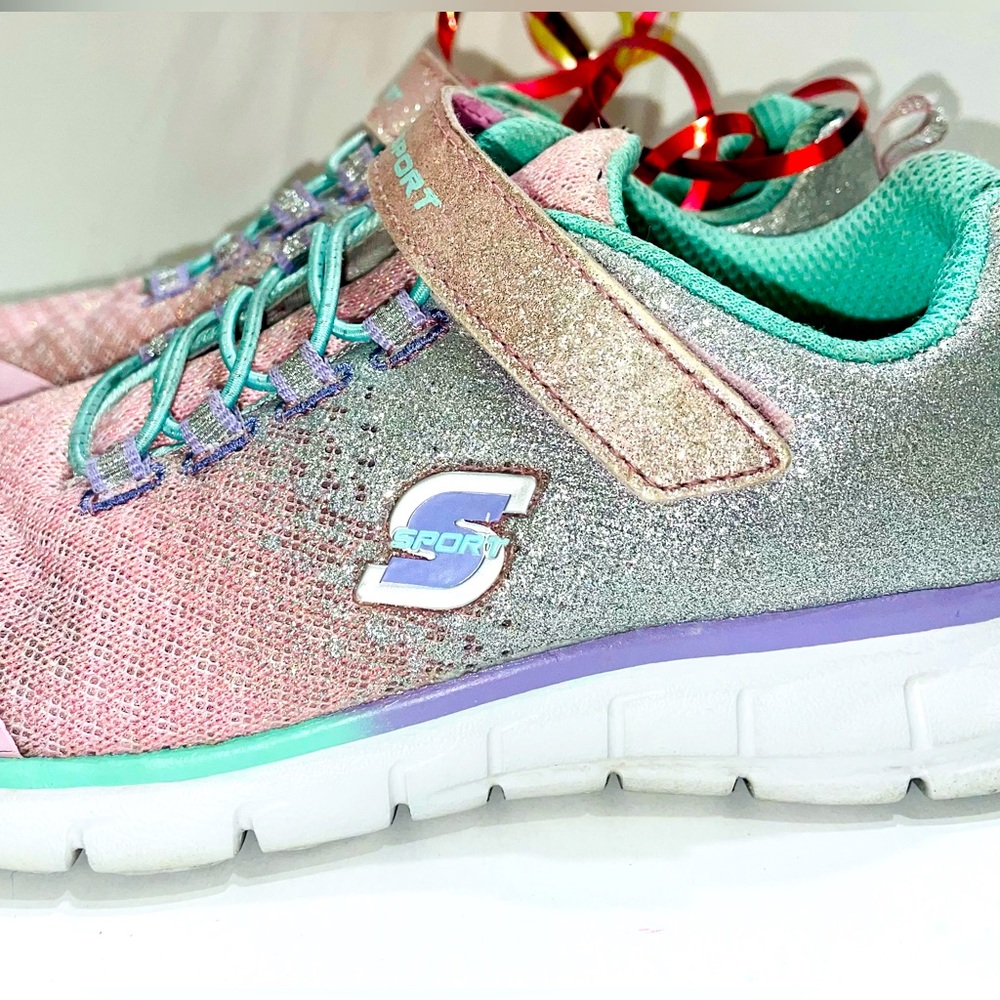 Sketchers Girls Velcro Sneakers Pink & Mint Green